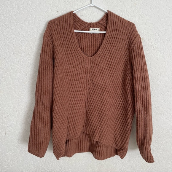 Acne Studios Plunge Neck Sweater Sz M - Picture 4 of 6